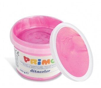 Prstové barvy PRIMO, perleťové, sada 6x100g, PP box simple Messy Play 