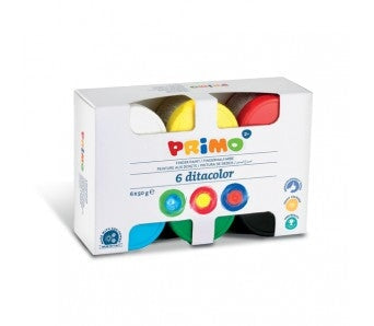 Prstové barvy PRIMO, sada 6 x 50g simple Messy Play 
