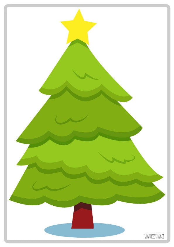 Vánoční stromky variation, downloadable Messy Play 