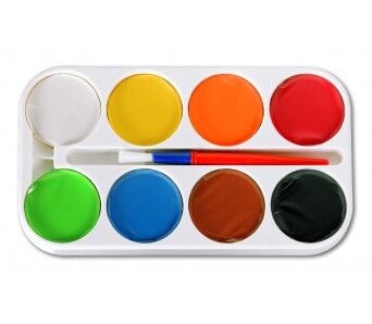 Vodové barvy PRIMO JUMBO, paleta, štětec simple Messy Play 