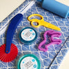 Výtvarná taštička + podložka na tvoření variable Messy Play Bílomodrá 